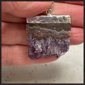 Natural Natural Amethyst Slice Pendant